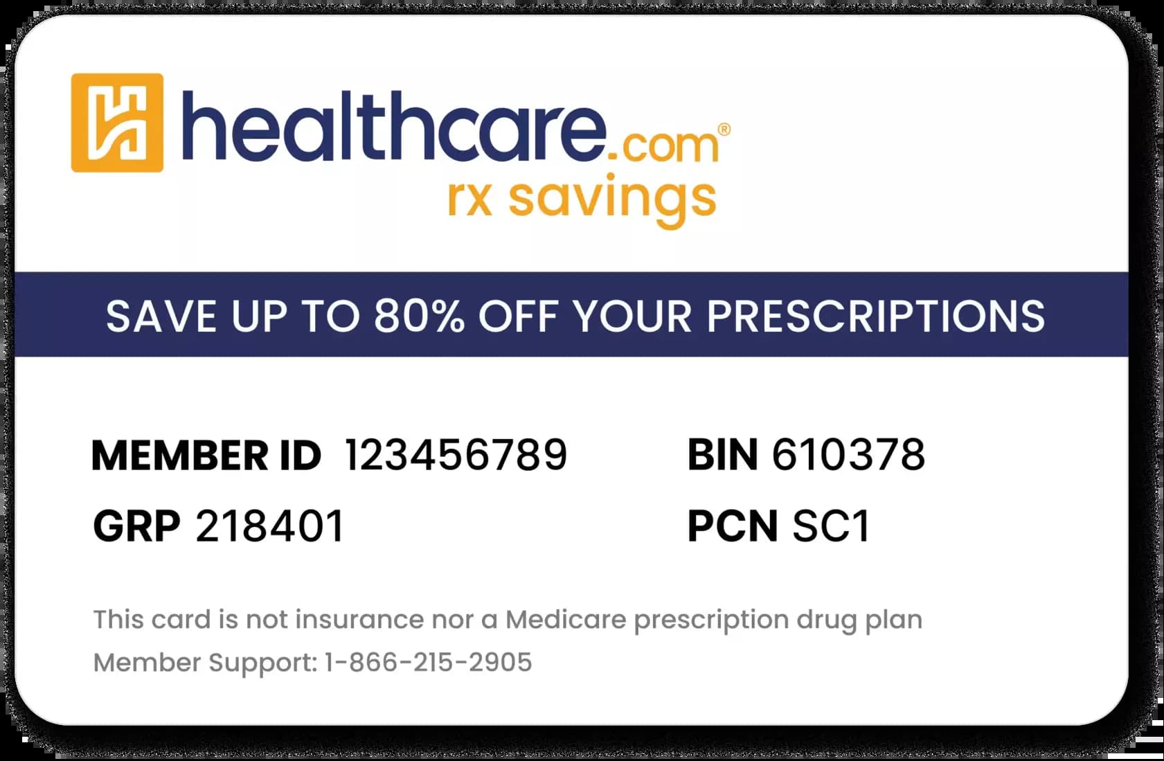 Healthcare.com Rx savings card image